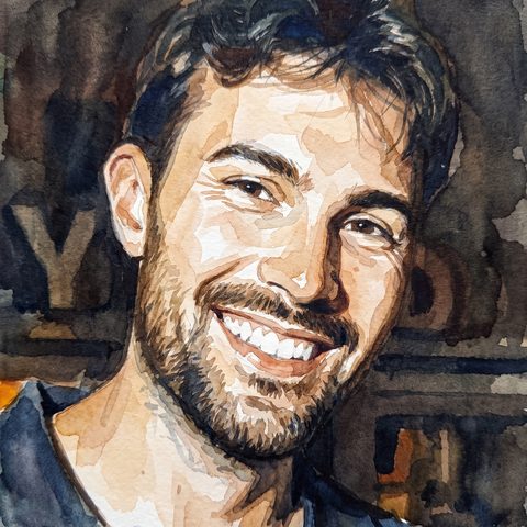 Ritratto ad acquerello di Matteo
